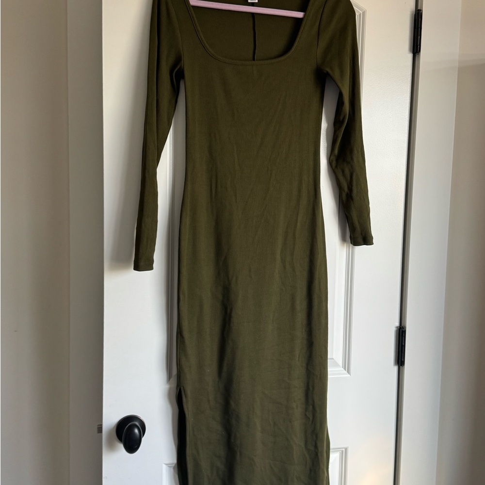 Old Navy Forest Green Long Sleeve Dress